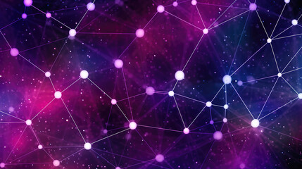 modern network connected wallpaper, colorful violet design, ai generated image