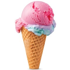 waffle cone with ice cream, ai generated