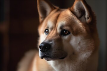 Naklejka na ściany i meble Portrait of a Akita dog, ai generated