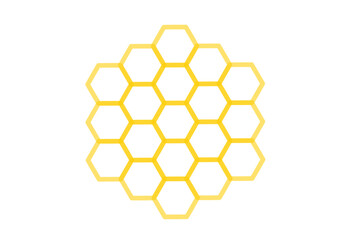 kombination aus sechs regelm&auml;&szlig;igen sechsecken als symbolische darstellung einer bienenwabe