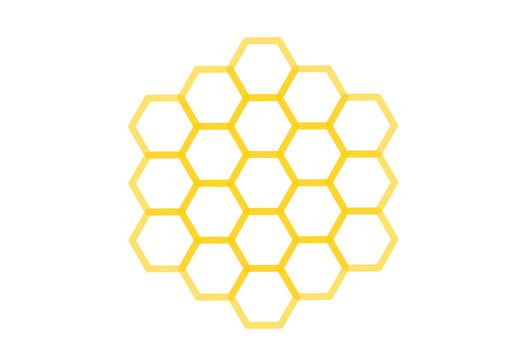 kombination aus sechs regelm&auml;&szlig;igen sechsecken als symbolische darstellung einer bienenwabe
