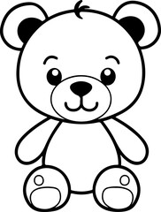 Vector illustration adorable teddy bear plush toy vector art