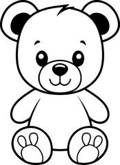 Fototapeta premium Vector illustration adorable teddy bear plush toy vector art
