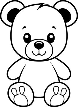 Vector illustration adorable teddy bear plush toy vector art