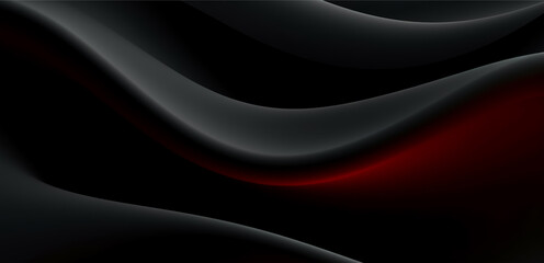 black red wavy abstract background, generative ai