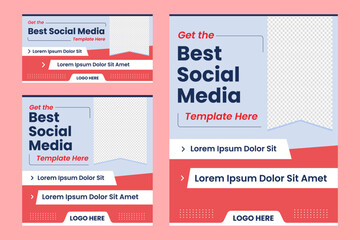 Set of Modern Social Media Advertisement Design - Social Media Post Layout Designs