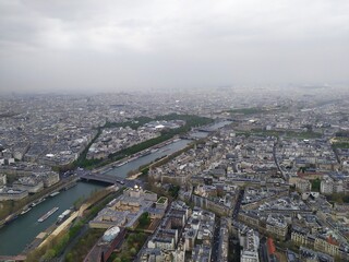 Vue panoramique de la ville de Paris depuis la tour Eiffel