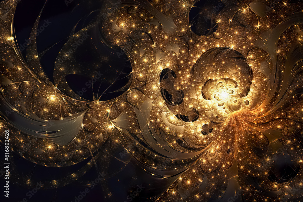 Poster 3d abstract computer fractal design. fractal is never-ending pattern. generative ai