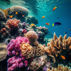 Naklejka na ściany i meble coral reef in sea