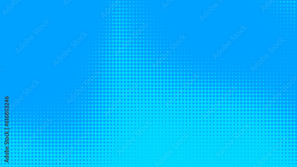 Poster dots halftone blue color pattern gradient texture with technology digital background. dots pop art c