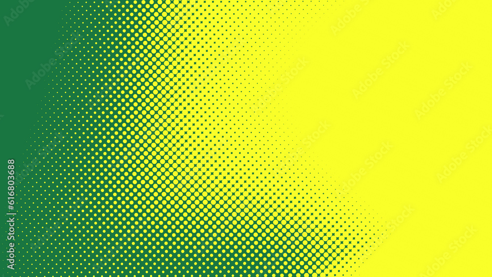 Poster dots halftone yellow green color pattern gradient texture background.