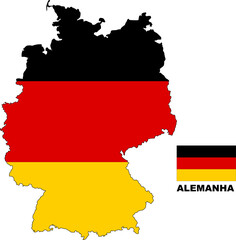 GERMANY Country Map Flag Illustration