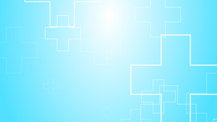 Abstract medical health blue cross pattern background. G