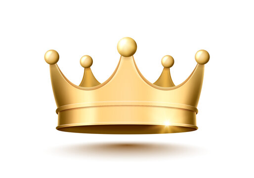 Golden crown on a white background. Vector illustration.