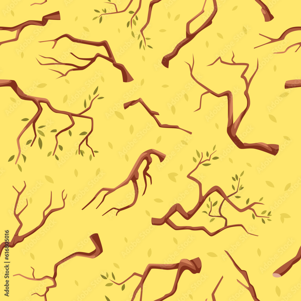 Poster branches pattern. seamless background with wooden branches exact vector template illustration for te