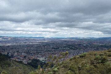 Bogota colombia south american city landscape in sunny day
