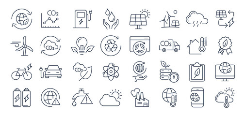 Climate change line icons - 616807037