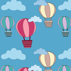 seamless pattern with balloons vector illustration