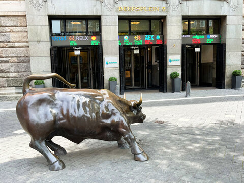 Amsterdam, Netherlands.. June 24, 2023. The entrance of the Amsterdam Stock Exchange 
