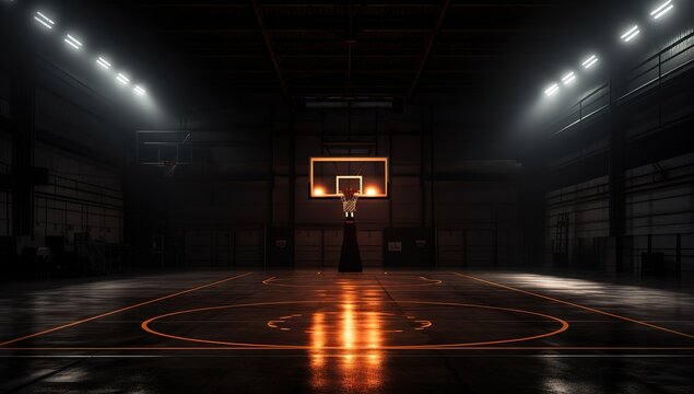 basketball court. sports arena. defocus at a distance