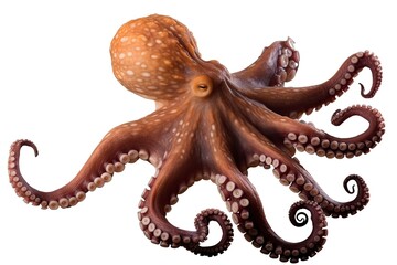 Octopus against a serene blue ocean background created with generative ai technology