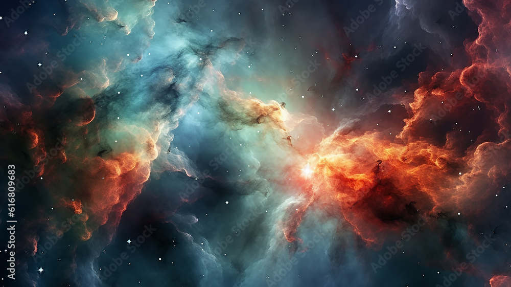 Wall mural galaxy cosmos abstract multicolored background. generative ai