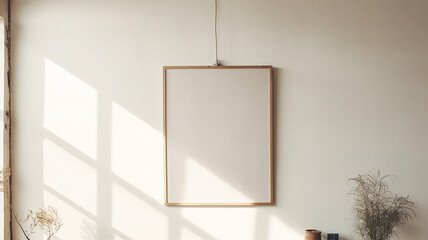 square frame inside white background in a bright room with natural light. Generative AI