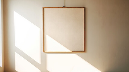 square frame inside white background in a bright room with natural light. Generative AI