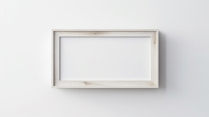 white horizontal frame on white background isolated with copy space. Generative AI