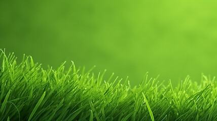 green young grass panorama horizontal. Generative AI