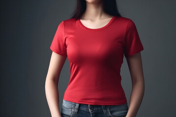 Obraz premium person in red t shirt