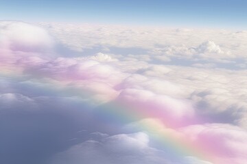 Fototapeta na wymiar colorful rainbow arcing over a cloudy sky