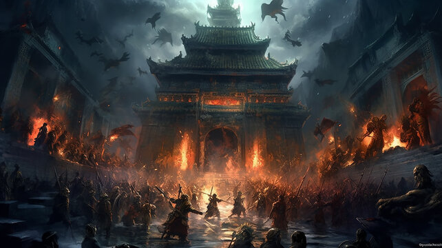 pc game simulation online horror castle attack dark forces warriors battle screen. Generative AI