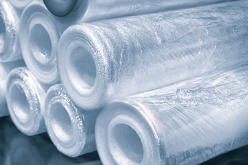 Rolls of polyethylene film for industrial packaging
