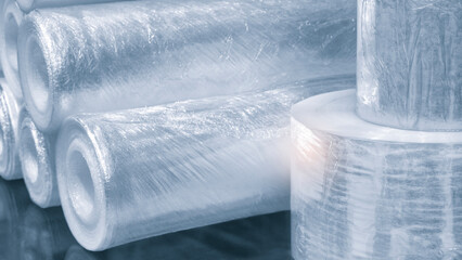 Rolls of polyethylene film for industrial packaging