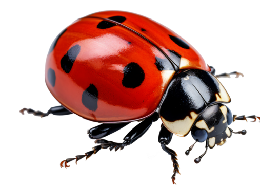  ladybird isolated on the transparent background PNG. AI generative.