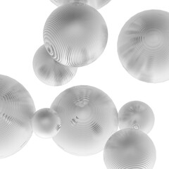 Abstract 3d metal steel ball, white and gray gradient color isolated background.