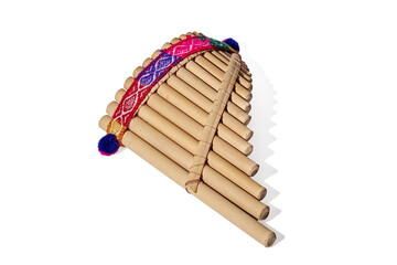 Pan flute isolated on white background