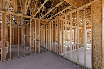 Fototapeta premium New home construction. A new residential development.