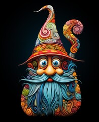 Abstract whimsical gnome. Generative AI