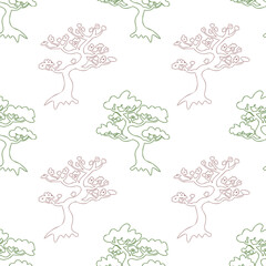 Seamless trees pattern