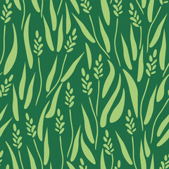 Seamless decorative  foliage vector pattern - 616817216