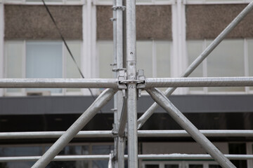 Assembling a stage for a performance.Scaffolding for the stage for the performance.
