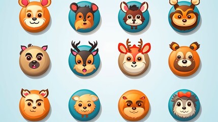 Emoticon, Emoji big set with faces and animals. Happy holiday and laughing emoticons 3d rendering background, social media and communications concept. Generative AI
