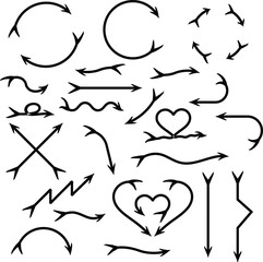 Arrow icon set. Vector illustration, flat design, directional arrow sign or icons set design
