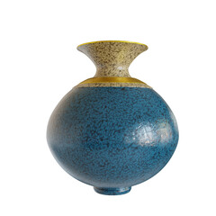Blue Ceramic Vase. Realistic 3D Render. Cut Out.