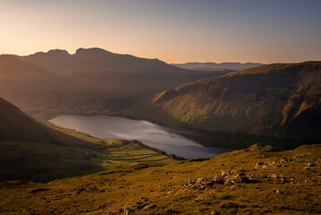 Wast water and Scafell at dawn