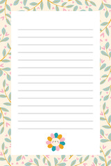 Collection of weekly or daily planner, note paper, to do list, sticker templates decorated with floral illustrations. School planner and organizer. flat vector