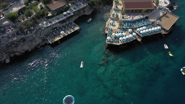 Aerial view of the city of Kalkan on a hotel