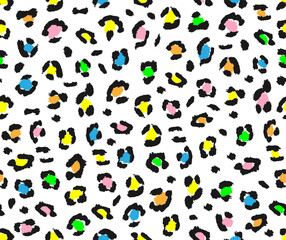 Colorful leopard skin print, seamless design for fashion, fabric, cover and wallpaper prints